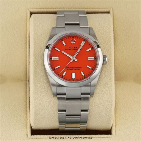 rolex oyster perpetual 36 coral red